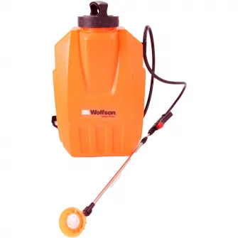 Pompa de stropit cu presiune pe acumulator Wolfson WFS072, rezervor tip rucsac 12 L, acumulator 12 V 8.0 Ah, lance telescopica, presiune 2 - 4 bar, include 4 duze pentru stropire