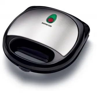 Sandwich-maker Sencor SSM 4300SS, 700 W, Capacitate 4 sandwich-uri, Control temperatura, Argintiu