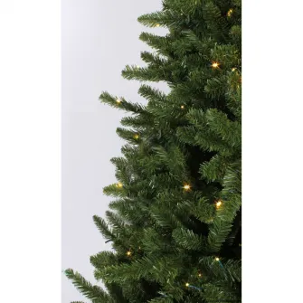 Brad artificial Kring Washington, 210 cm, 300 de LED-uri, lumina calda, suport metalic, Verde