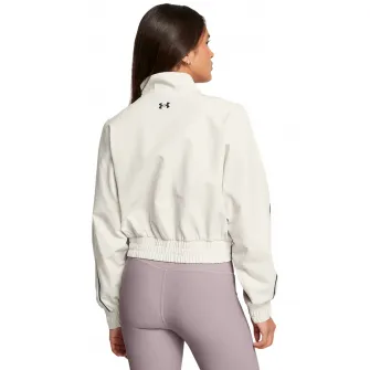 Under Armour, Jacheta crop de trening Unstoppable, Alb murdar, Liliac prafuit, S-M