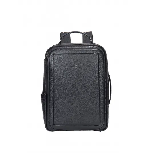 B Cavalli B, Rucsac unisex de piele cu buzunare multiple, Negru