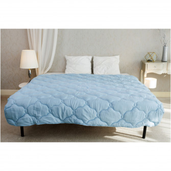 Pilota matlasata Soft Touch Home Still, 200x200 cm, 300 g/mp, microfibra, umplutura vata siliconica, nivel ridicat de caldura, bleu