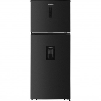 Frigider cu doua usi Heinner HF-HM413NFDXWDE++, 413 l, Full No Frost, Clasa E, Compresor Dual Inverter, Dozator de apa, Display, Blocare acces copii, H 178 cm, Inox