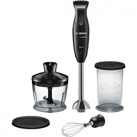 Mixer vertical CleverMixx, Bosch, Plastic/Inox, 600W, Negru
