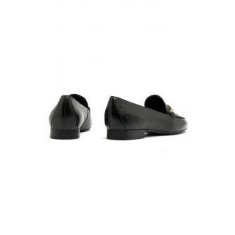 RYЕЃKO, Pantofi loafer de piele cu detalii lant, Auriu, Negru, 37.5
