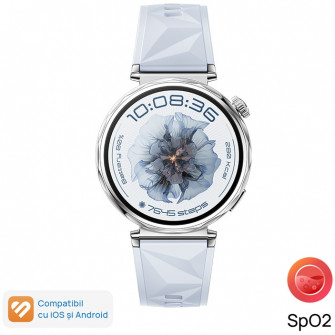 Smartwatch Huawei Watch GT 5, 41MM, Tarnish Stainless Steel Case, Blue Fluoroelastomer Strap