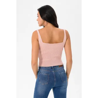 Felix Hardy, Top crop cu aspect striat, Roz, XL