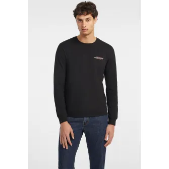 GUESS JEANS, Bluza slim fit cu logo, Negru, S