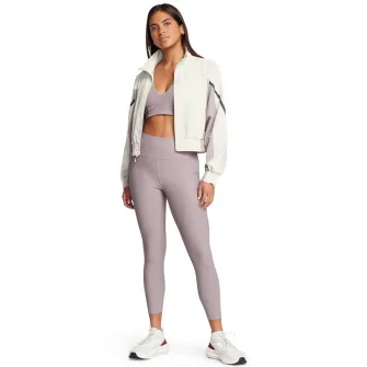 Under Armour, Jacheta crop de trening Unstoppable, Alb murdar, Liliac prafuit, S-M