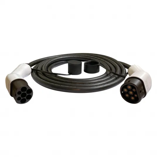 Cablu de incarcare vehicule electrice, Chigoods, 32A, 22KW, Compatibil cu Tesla/Volvo, Alb/Negru