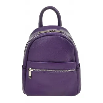 Patrizia Lucchini, Rucsac de piele cu buzunar cu fermoar, Violet