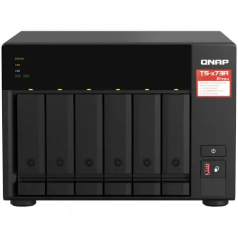 Network Attached Storage Qnap TS-673A-8G cu procesor AMD Ryzen™ V1500B Quad-core 2.2GHz, 6-Bay, 2 Sloturi PCIe M.2 2280, 8GB DDR4, 2 Porturi 2.5GbE