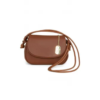Anna Morellini, Geanta crossbody din piele cu aspect texturat, Maro scortisoara