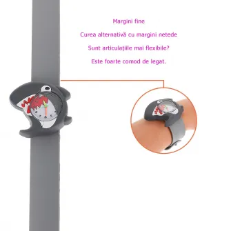 Set de 2 ceasuri de cuart pentru copii, silicon, balena din desene animate, forma de rechin, numere, potrivite pentru multe ocazii, petrecere de aniversare, petrecere de ziua copiilor sau alte adunari, multicolor