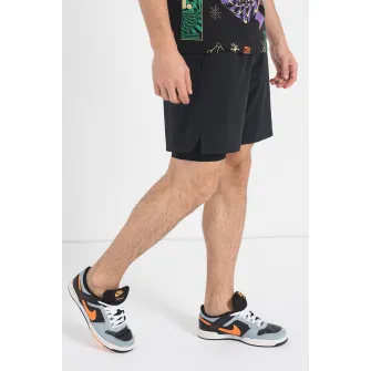 Nike, Pantaloni scurti cu tehnologie Dri-Fit pentru fitness Unlimited, Negru stins, 2XL