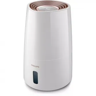 Umidificator, Philips, 45m2, 300ml/ora, rezervor de apa 3L, alb