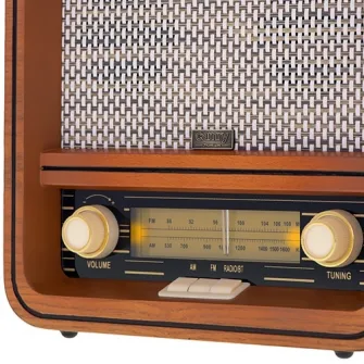 Radio Retro CR 1188, FM/AM radio, Bluetooth, USB, Stereo, Finisaj de lemn, Camry