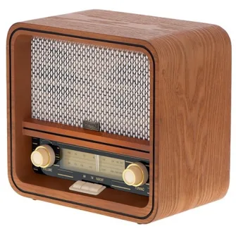 Radio Retro CR 1188, FM/AM radio, Bluetooth, USB, Stereo, Finisaj de lemn, Camry