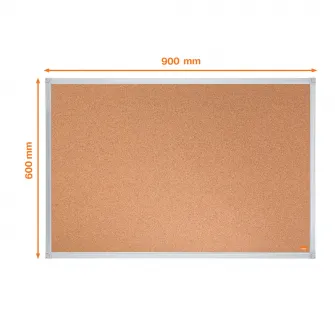 Panou NOBO Essentials, pluta, 90x60 cm, rama aluminiu, natur