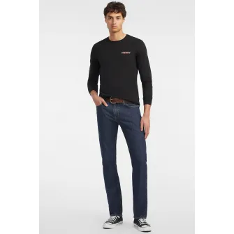 GUESS JEANS, Bluza slim fit cu logo, Negru, L