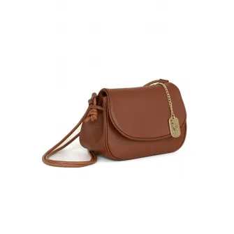Anna Morellini, Geanta crossbody din piele cu aspect texturat, Maro scortisoara