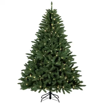 Brad artificial Kring Washington, 210 cm, 300 de LED-uri, lumina calda, suport metalic, Verde