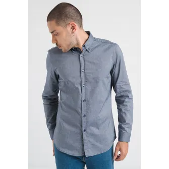 BOSS, Camasa regular fit cu guler Oxford Rickert, Albastru prafuit, L