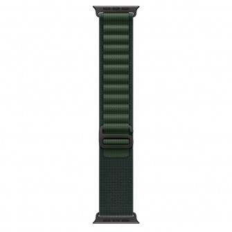 Curea pentru Apple Watch 49mm, Dark Green Alpine Loop, Black Titanium Finish - Small