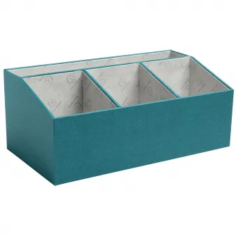 Organizator de birou Exacompta OfficeByMe, 4 compratimente, carton 3mm, Certificare FSC, Albastru