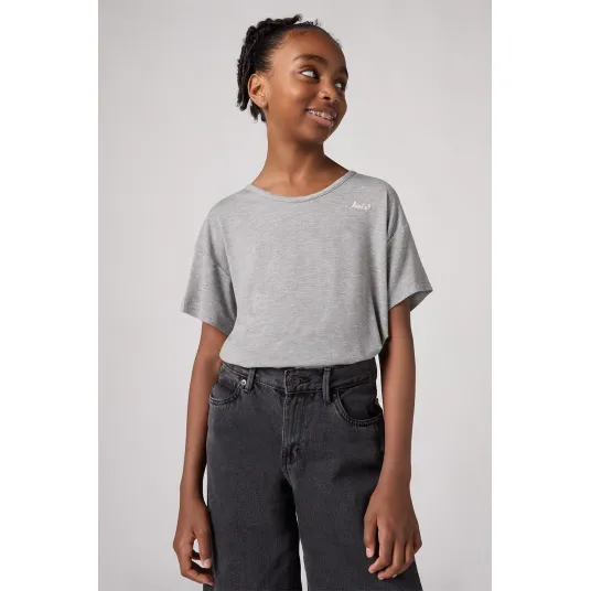 Levi's, Tricou cu logo brodat, Gri melange, 140 CM