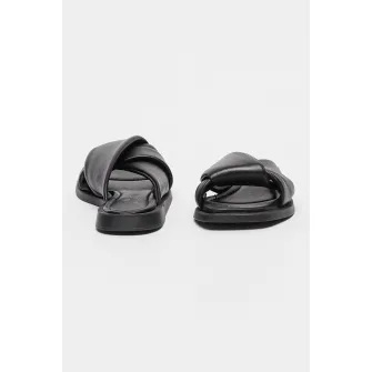 MUSK, Papuci de piele ecologica, Negru, 37