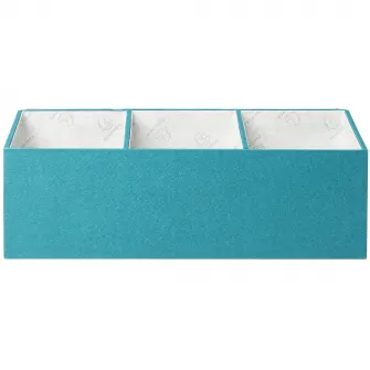 Organizator de birou Exacompta OfficeByMe, 4 compratimente, carton 3mm, Certificare FSC, Albastru