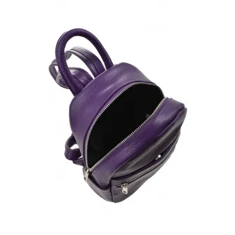 Patrizia Lucchini, Rucsac de piele cu buzunar cu fermoar, Violet