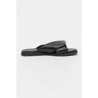 MUSK, Papuci de piele ecologica, Negru, 37