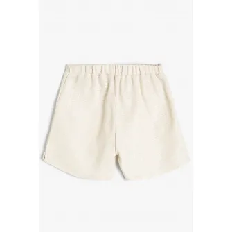 KOTON, Pantaloni scurti texturati din amestec de bumbac, Crem, 110-116 CM