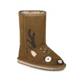 Emu, Cizme de piele intoarsa, fara inchidere Deer, Maro inchis, Caramel, Alb murdar, 36 EU