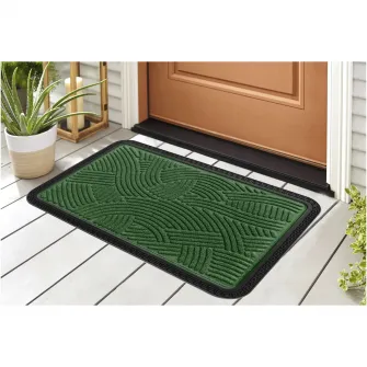 Covoras intrare Heinner Home, margine cauciucata, antiaderent, 40 x 60 cm, verde