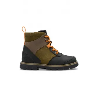 Clarks, Ghete de piele si piele intoarsa Lorcam, Negru, Maro, Kaki, 20 EU