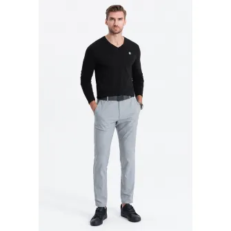 OMBRE, Bluza cu decolteu in V si detaliu logo, Negru, M