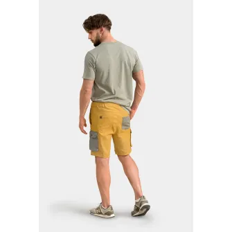 KAFT, Pantaloni scurti cargo cu talie ajustabila, Kaki, Galben sofran, 44