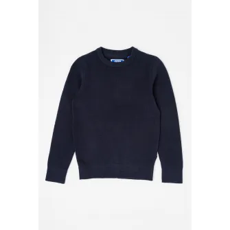 Jack & Jones, Pulover din amestec de bumbac organic cu decolteu la baza gatului, Bleumarin, 152 CM