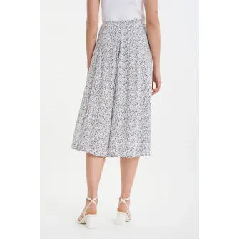 GreenPoint, Fusta midi cu model Circle Cut, Kaki, Lila, Albastru, 44
