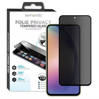 Folie de protectie Lemontti pentru Samsung Galaxy A54 5G Sticla Privacy Full Fit, Negru