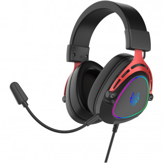 Casti gaming cu microfon A+, 3.5'' plug, cable 1.9m, black