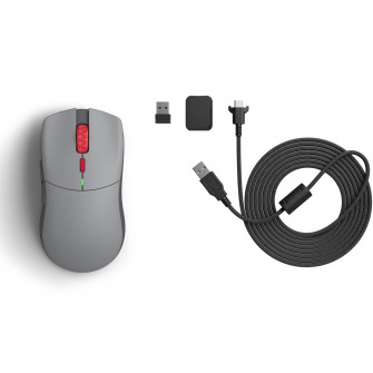Mouse gaming Glorious Series One PRO Wireless - Centauri - Forge, Ultrausor 50g, Gri mat, rosu