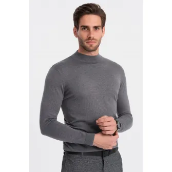 OMBRE, Bluza slim fit cu margini striate, Gri inchis melange, 2XL