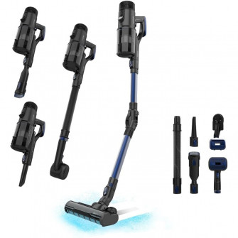 Aspirator vertical 4 in 1 Cecotec Conga Rockstar 6500 Century ErgoWet Animal 08434, 630 W, 37V Li-Ion, 30 kPa, Mop, Autonomie 100 min, negru/albastru