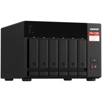 Network Attached Storage Qnap TS-673A-8G cu procesor AMD Ryzen™ V1500B Quad-core 2.2GHz, 6-Bay, 2 Sloturi PCIe M.2 2280, 8GB DDR4, 2 Porturi 2.5GbE