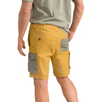 KAFT, Pantaloni scurti cargo cu talie ajustabila, Kaki, Galben sofran, 44