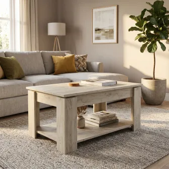 Masuta de cafea 4home Loft, 90x45x60 cm, Stejar Kraft Gri